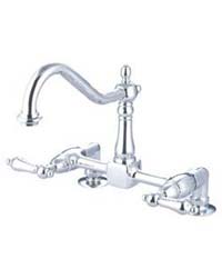 Victorian bridge-style designer kitchen faucet