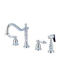 Victorian spout widespread kitchen faucet