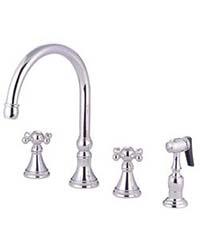 Gooseneck spout widespread kitchen faucet