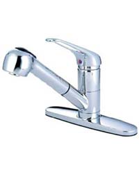 Contemporary pull-out spray faucet