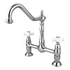 Bridge style two handle kitchen faucets