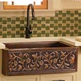 Copper farmhouse kitchen sink