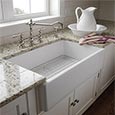 Apron front fireclay sink