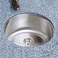 Round stainless steel prep sink