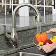 Low flow kitchen faucet