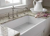 Fireclay apron front sink