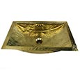Rectangle hammered brass sink