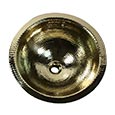 Round hammered brass sink