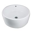 Round porcelain sink with straight sides