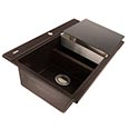Granite composite prep station double bowl kitchen sink