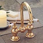 Bridge gooseneck bathroom sink faucet