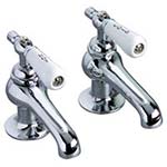 Lavatory two spigot basin faucet