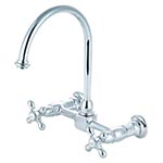 Wall mount gooseneck kitchen faucet