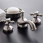 Vintage style widespread bathroom faucet