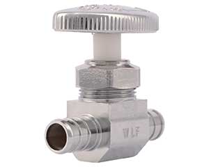 PEX barbed compression-style straight stop with 1/2-inch PEX outlet