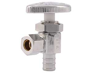 PEX barbed angle valve - compression style