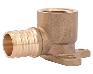 PEX 3/4-inch barbed x 1/2-inch threaded drop-ear elbow