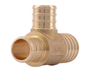 PEX 1-inch x 3/4-inch x 3/4-inch barbed reducing tee