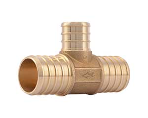 PEX 1-inch x 1-inch x 3/4-inch barbed reducing tee