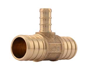 PEX 3/4-inch x 3/4-inch x 3/8-inch barbed reducing tee