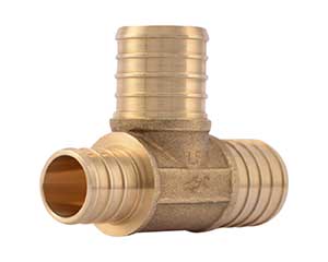 PEX 1-inch x 3/4-inch x 1-inch barbed reducing tee