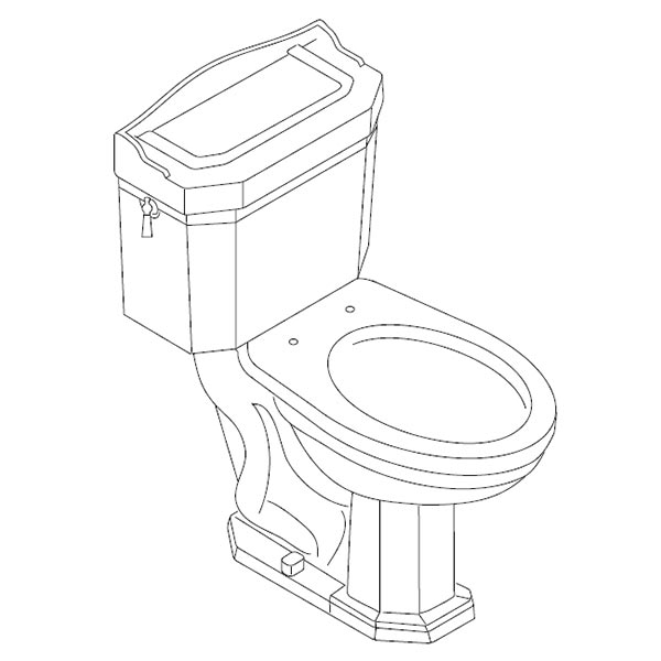 Porcher Pomezia Toilet - Two-Piece Tank #41150