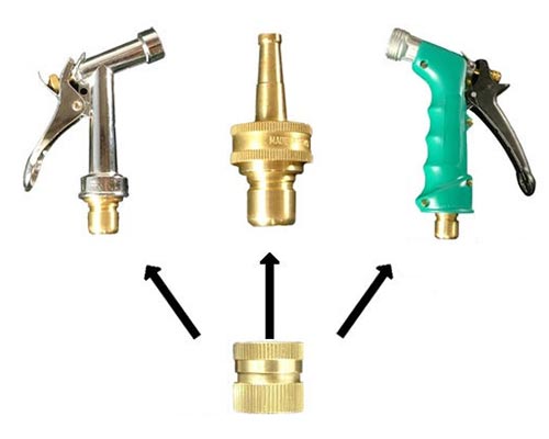 Quick connect fittings for garden hoses and garden sprayers