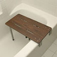Phenolic edge-mounted bathtub bench