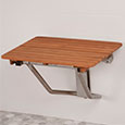 ADA compliant teak shower seat