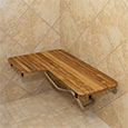 ADA compliant teak shower seat