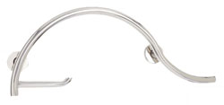 Seachrome Pismo grab bar with integral toilet paper holder in uncoated satin stainless steel