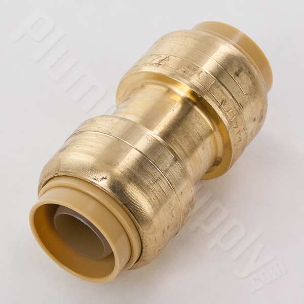 Straight push-fit coupler with stop