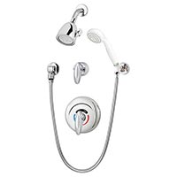 Safetymix fixed shower head and handspray unit