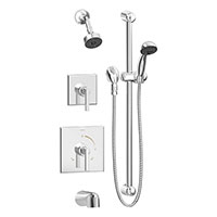 Duro tub, shower, and handshower system with square shower head