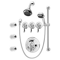 Water Dance shower/handshower system with wall bar