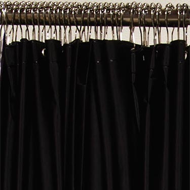 Black vinyl shower curtain