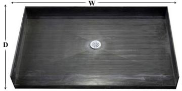 image of barrier free shower pan - top view