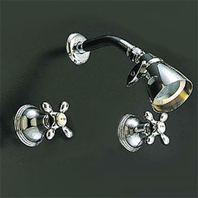 St. Lawrence old-fashioned tub and shower set in chrome