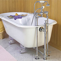 straight supply line set, shown in chrome