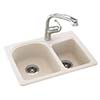 Swanstone compact double bowl drop-in kitchen sink