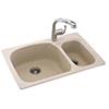 Swanstone hi-lo double bowl drop-in kitchen sink