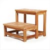 Teak hot tub step