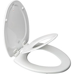 Toilet seat with potty training insert, shown in white
