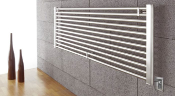 Towels hanging on radiator