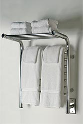 Wall mounted towel warmer with shelf