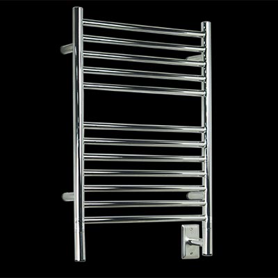 Image of 12 bar electric towel warmer, shown in polished stainless