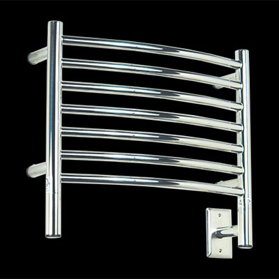 Image of Curved Towel Warmer With 7 Cross Bars, shown in polished stainless