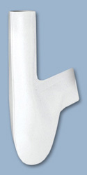 Example of soft and flexible p-trap protector, shown in white