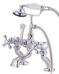 Elements of Design deck mount leg tub faucet with handshower and curved risers