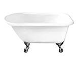 Barclay Almena roll top style cast iron clawfoot tub, shown in white